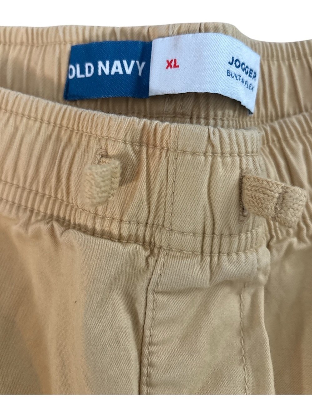 Old Navy Men's Pale Mustard Yellow Elastic-Waist Athletic Shorts - Picture 3 of 3